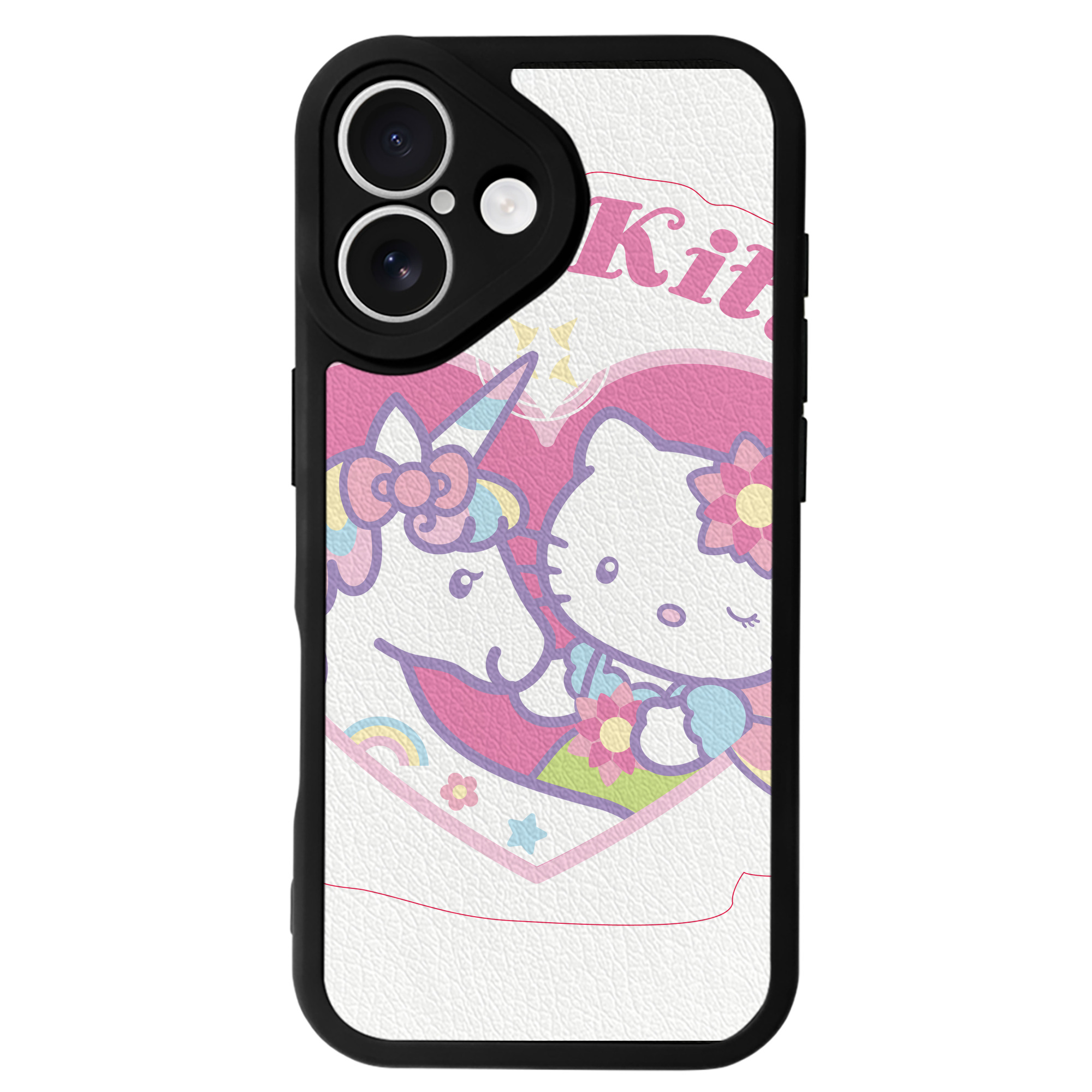 （画像用） Hello Kitty ハローキティ 【iPhone 16シリーズ対応】シリコンスマホケース（レザー調） 材質：シリコン